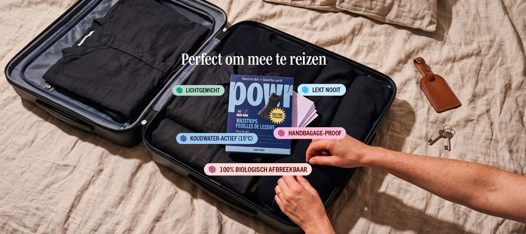 Wasstrips op reis: licht, compact en zonder gedoe