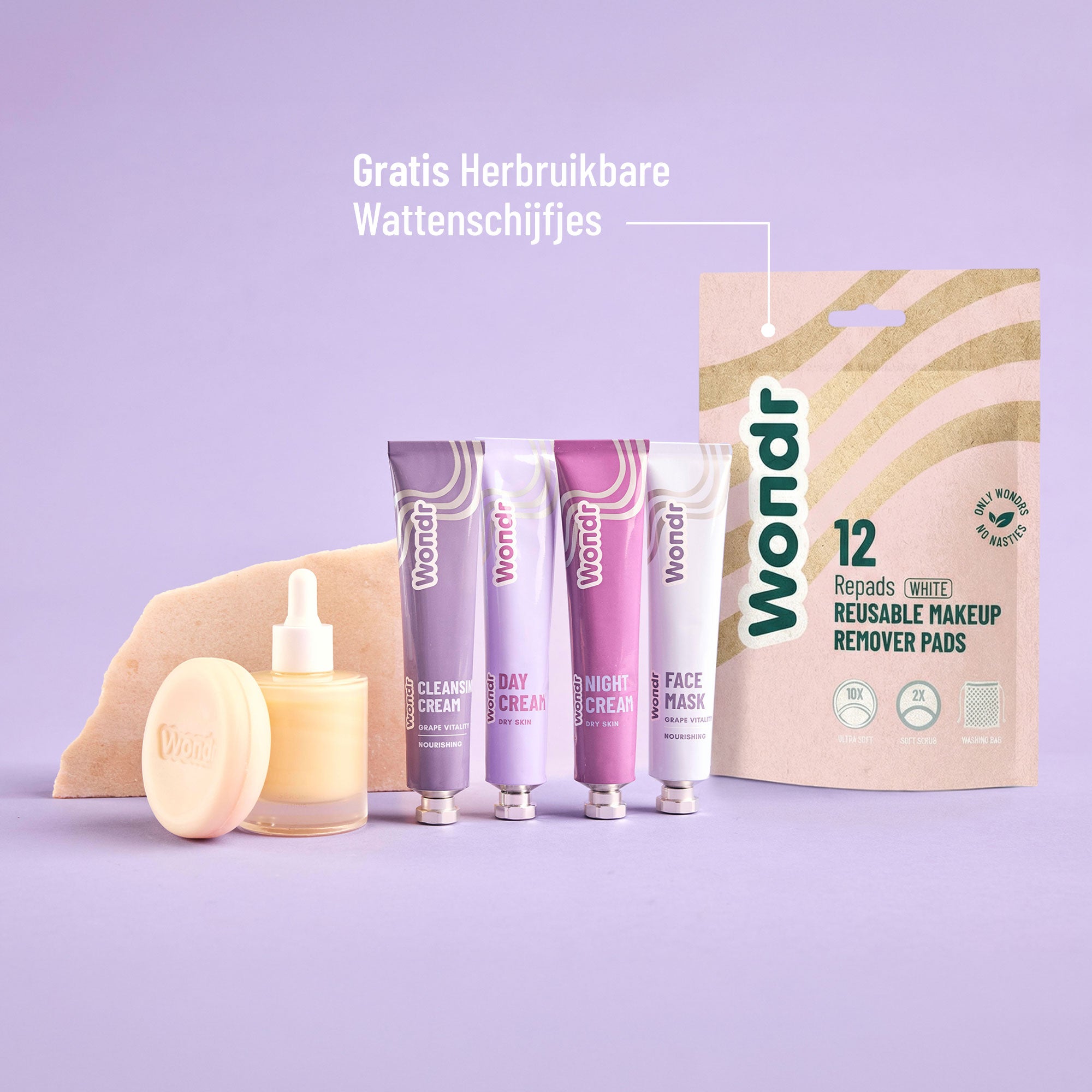 Face care Nourish & Firm Routine | WONDR Bundel (Gratis repads)