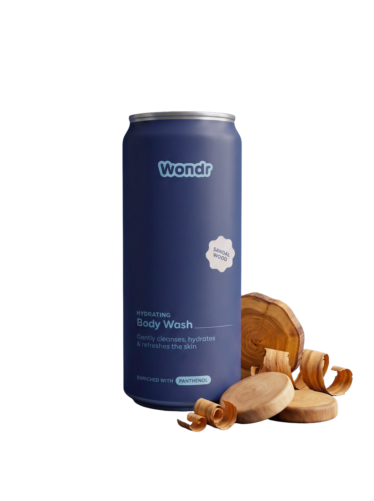 WONDR Liquid Body Wash Hydrating Sandalwood refill can