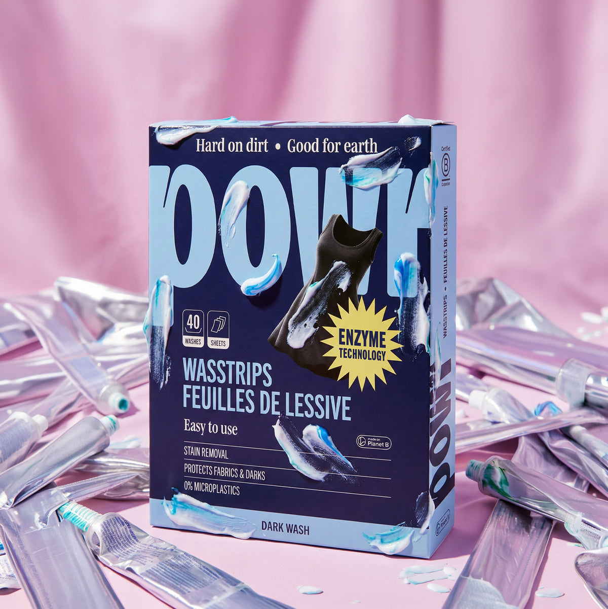 Paarse strip: voor donkere was