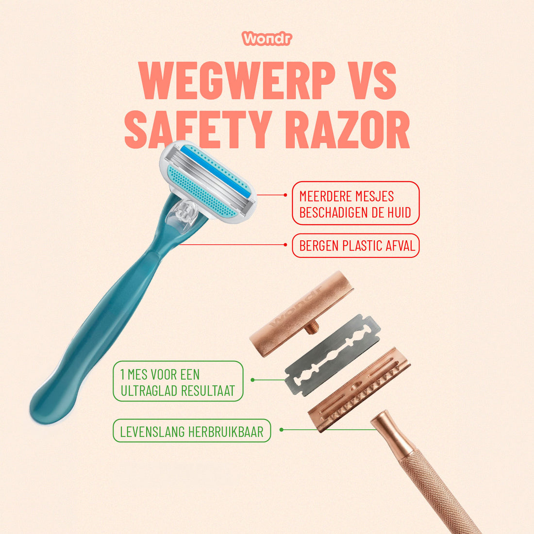 Safety Razor + Holder + Blades | 3 colors